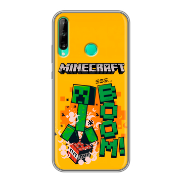 Силиконовый чехол на Huawei P40 Lite E с принтом Майнкрафт Minecraft