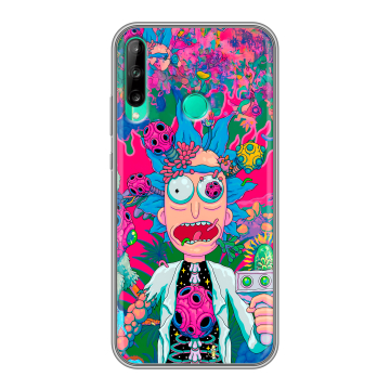 Силиконовый чехол на Huawei P40 Lite E с принтом Рик и Морти Rick Morty