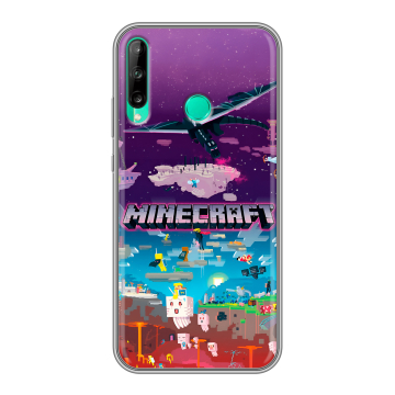 Силиконовый чехол на Huawei P40 Lite E с принтом Майнкрафт Minecraft