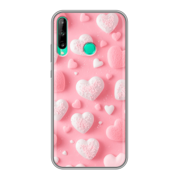 Силиконовый чехол на Huawei P40 Lite E с принтом Сердечки