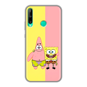 Силиконовый чехол на Huawei P40 Lite E с принтом Спанч боб Спанчбоб