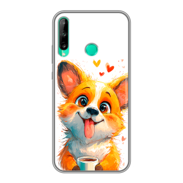 Силиконовый чехол на Huawei P40 Lite E с принтом корги