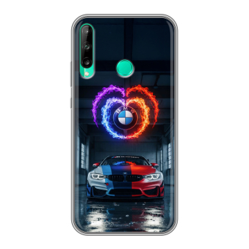 Силиконовый чехол на Huawei P40 Lite E с принтом BMW БМВ