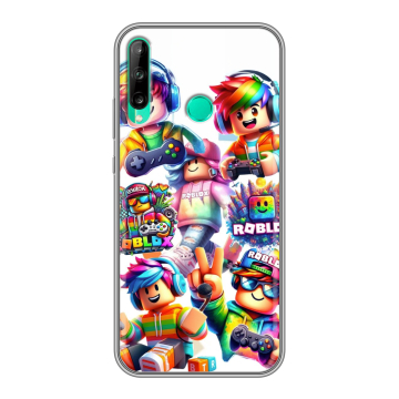 Силиконовый чехол на Huawei P40 Lite E с принтом Roblox Роблокс