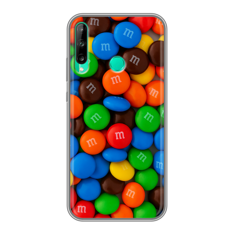 Силиконовый чехол на Huawei P40 Lite E с принтом Конфеты Силиконовый чехол на Huawei P40 Lite E с принтом Конфеты
