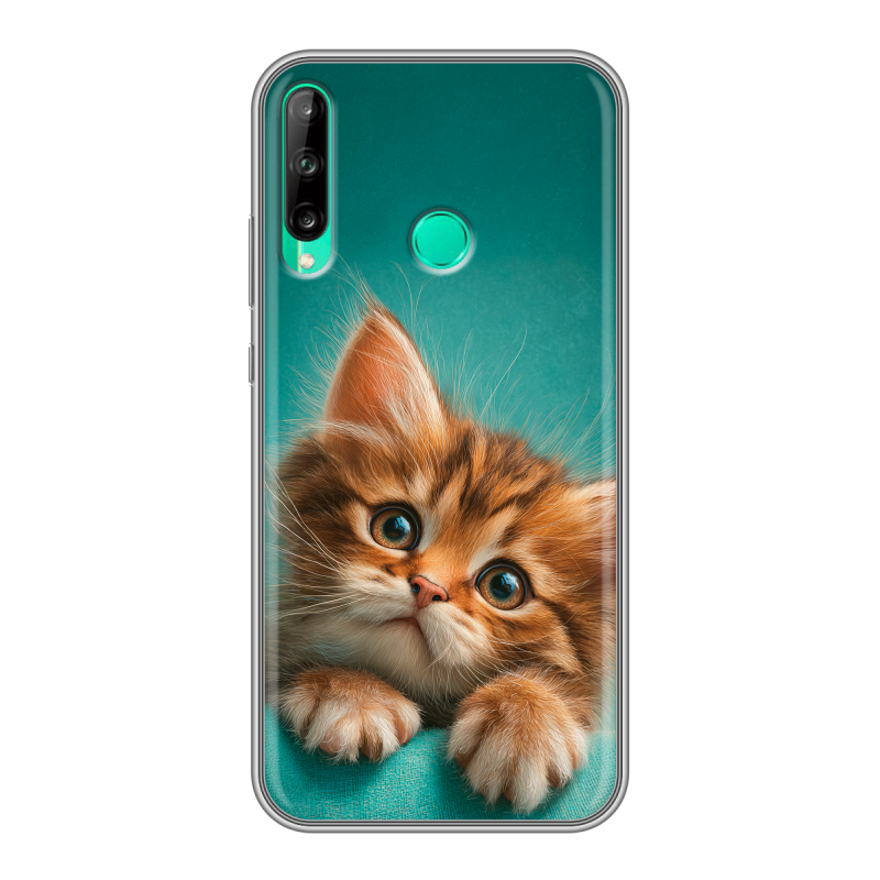 Силиконовый чехол на Huawei P40 Lite E с принтом котенок Силиконовый чехол на Huawei P40 Lite E с принтом котенок