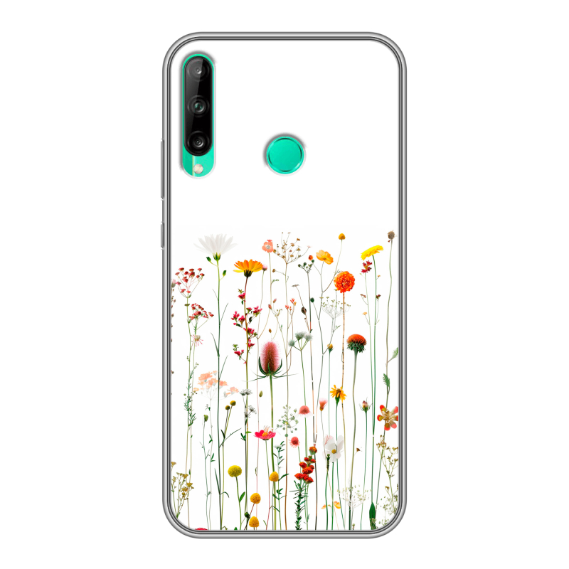 Силиконовый чехол на Huawei P40 Lite E с принтом цветы Силиконовый чехол на Huawei P40 Lite E с принтом цветы