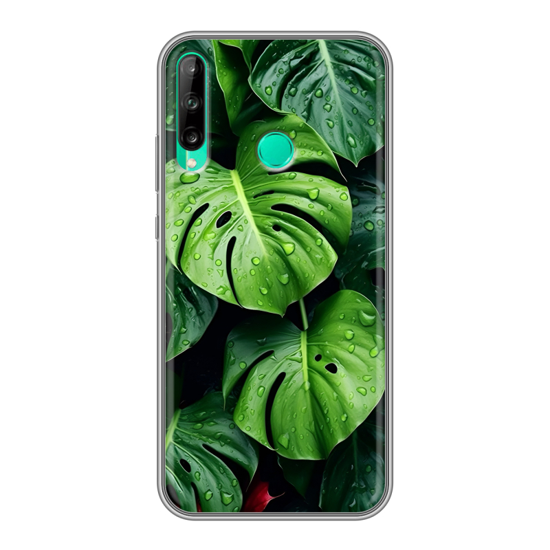 Силиконовый чехол на Huawei P40 Lite E с принтом Листья Силиконовый чехол на Huawei P40 Lite E с принтом Листья
