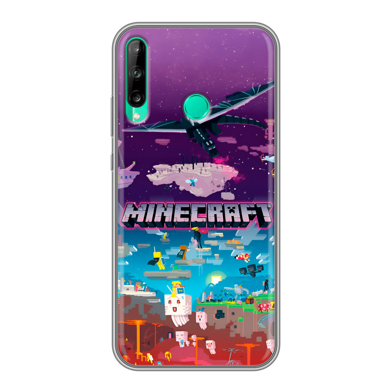 Силиконовый чехол на Huawei P40 Lite E с принтом Майнкрафт Minecraft Силиконовый чехол на Huawei P40 Lite E с принтом Майнкрафт Minecraft