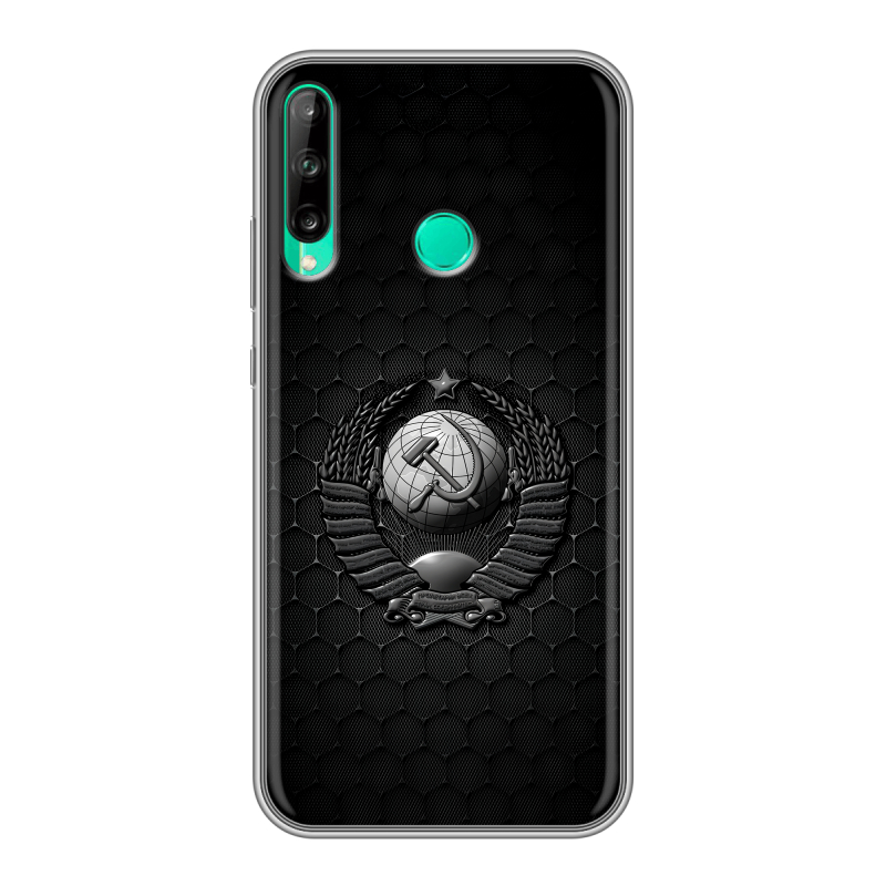 Силиконовый чехол на Huawei P40 Lite E с принтом Герб Флаг СССР Силиконовый чехол на Huawei P40 Lite E с принтом Герб Флаг СССР