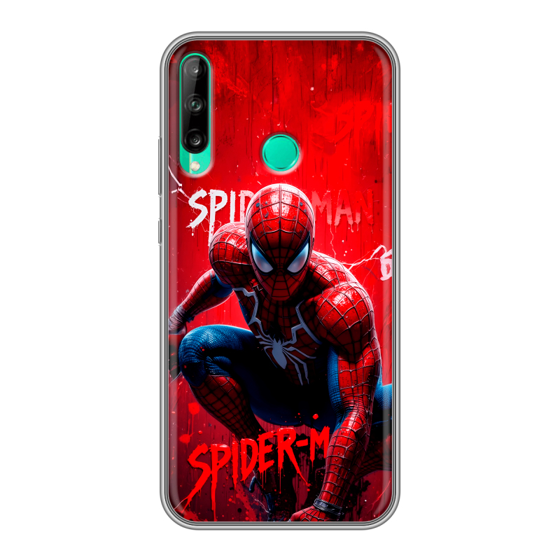 Силиконовый чехол на Huawei P40 Lite E с принтом Spiderman Человек паук Силиконовый чехол на Huawei P40 Lite E с принтом Spiderman Человек паук