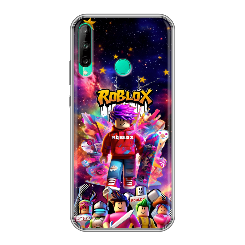 Силиконовый чехол на Huawei P40 Lite E с принтом Roblox Роблокс Силиконовый чехол на Huawei P40 Lite E с принтом Roblox Роблокс