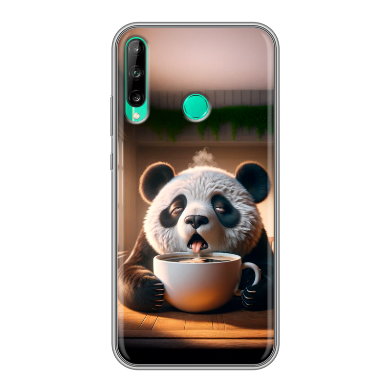 Силиконовый чехол на Huawei P40 Lite E с принтом смешная панда Силиконовый чехол на Huawei P40 Lite E с принтом смешная панда