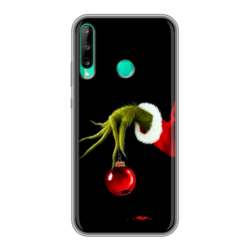 Силиконовый чехол на Huawei P40 Lite E с принтом Новый год Гринч Силиконовый чехол на Huawei P40 Lite E с принтом Новый год Гринч