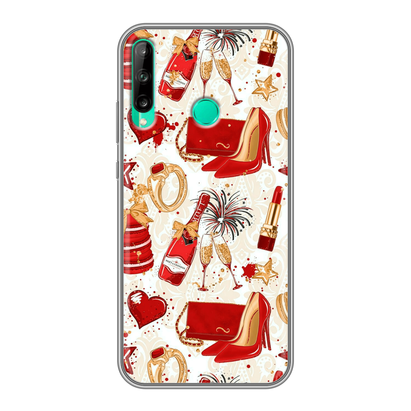 Силиконовый чехол на Huawei P40 Lite E с принтом Новый год Силиконовый чехол на Huawei P40 Lite E с принтом Новый год