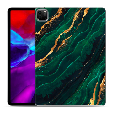 Силиконовый чехол на планшета Ipad Pro 11 (2020) с принтом Мрамор зеленое золото Силиконовый чехол на планшета Ipad Pro 11 (2020) с принтом Мрамор зеленое золото