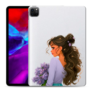 Силиконовый чехол на Ipad Pro 11 (2020) с принтом девушка цветы