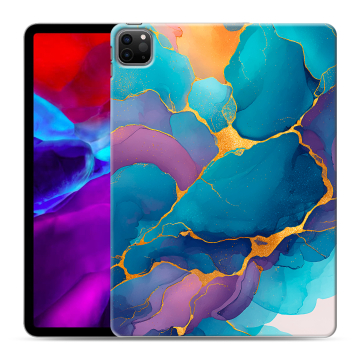 Силиконовый чехол на Ipad Pro 11 (2020) с принтом Мрамор блестки