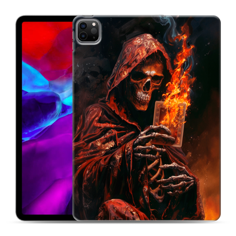 Силиконовый чехол на Ipad Pro 11 (2020) с принтом Скелет и карты Силиконовый чехол на Ipad Pro 11 (2020) с принтом Скелет и карты
