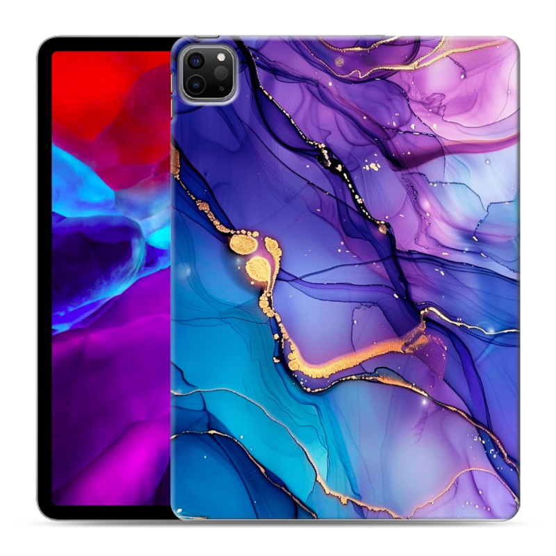Силиконовый чехол на Ipad Pro 11 (2020) с принтом синий мрамор Силиконовый чехол на Ipad Pro 11 (2020) с принтом синий мрамор