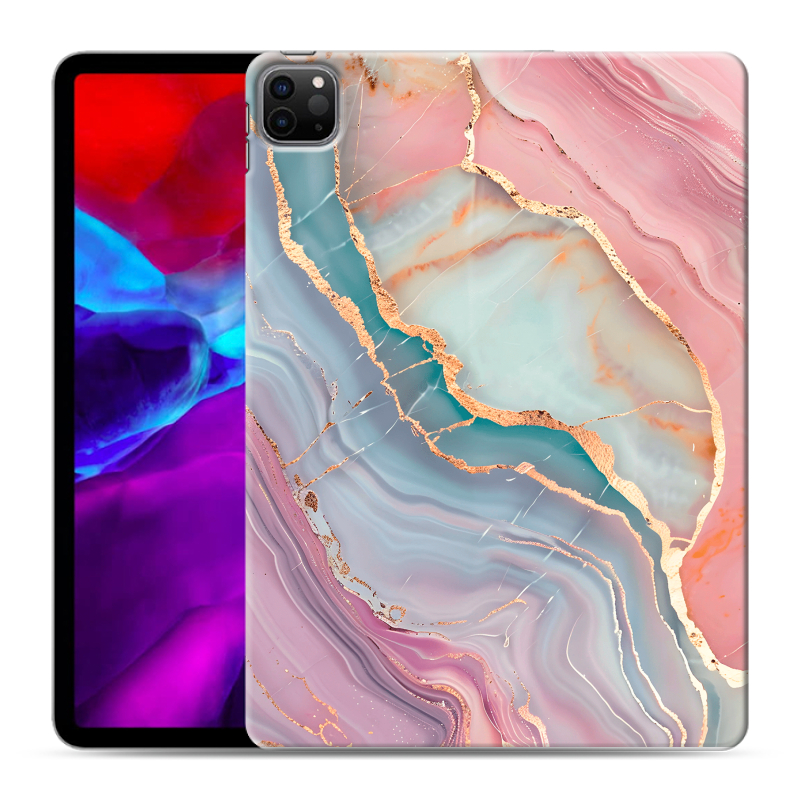 Силиконовый противоударный чехол на Ipad Pro 11 (2020) с принтом розовый мрамор Силиконовый противоударный чехол на Ipad Pro 11 (2020) с принтом розовый мрамор
