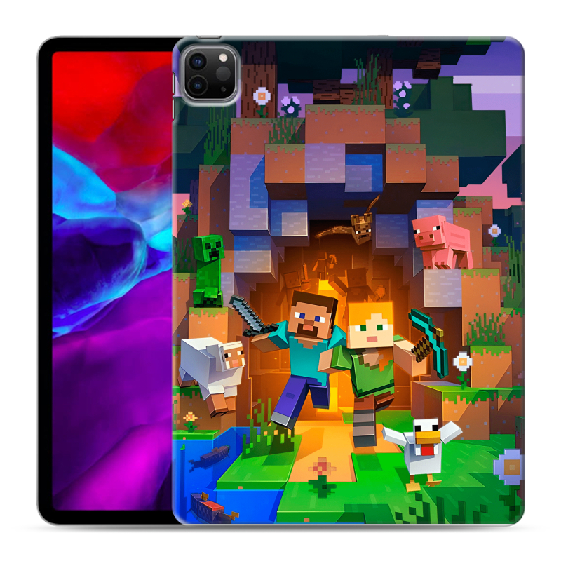 Силиконовый противоударный чехол на Ipad Pro 11 (2020) с принтом Майнкрафт Minecraft Силиконовый противоударный чехол на Ipad Pro 11 (2020) с принтом Майнкрафт Minecraft