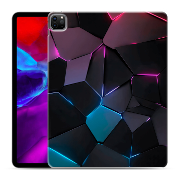 Силиконовый чехол на планшета Ipad Pro 12.9 (2020) с принтом Геометрия неона