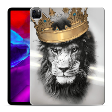 Силиконовый чехол на планшета Ipad Pro 12.9 (2020) с принтом Лев с короной