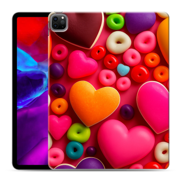 Силиконовый чехол на планшета Ipad Pro 12.9 (2020) с принтом Сердечки