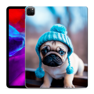 Силиконовый чехол на Ipad Pro 12.9 (2020) с принтом Мопс в шапке