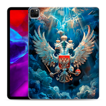 Силиконовый чехол на Ipad Pro 12.9 (2020) с принтом Герб флаг России