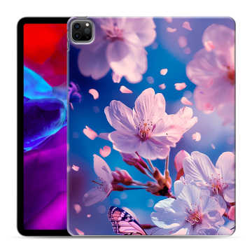 Силиконовый чехол на Ipad Pro 12.9 (2020) с принтом цветы бабочки