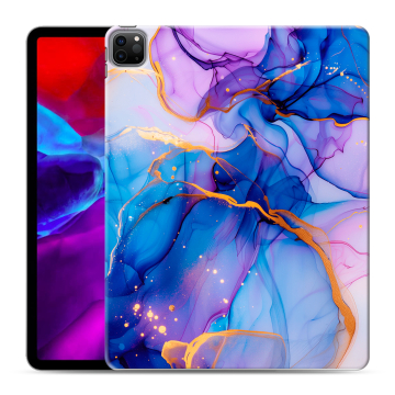 Силиконовый чехол на Ipad Pro 12.9 (2020) с принтом синий мрамор