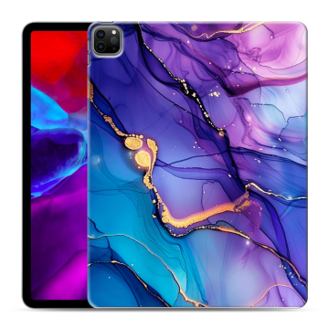 Силиконовый чехол на Ipad Pro 12.9 (2020) с принтом синий мрамор