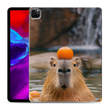 Силиконовый чехол на Ipad Pro 12.9 (2020) с принтом Капибара с апельсином
