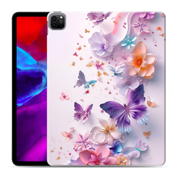 Силиконовый чехол на Ipad Pro 12.9 (2020) с принтом цветы бабочки