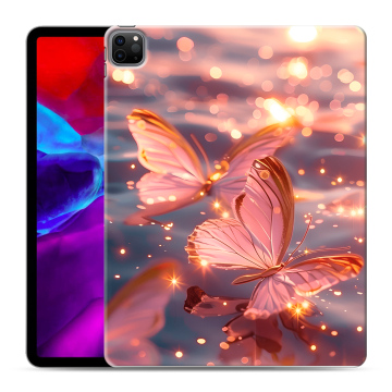 Силиконовый чехол на Ipad Pro 12.9 (2020) с принтом бабочки розовые