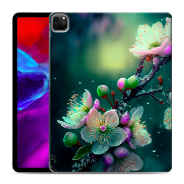 Силиконовый чехол на Ipad Pro 12.9 (2020) с принтом Цветы и мрамор