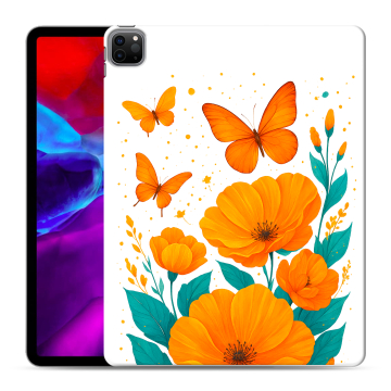 Силиконовый чехол на Ipad Pro 12.9 (2020) с принтом цветы бабочки