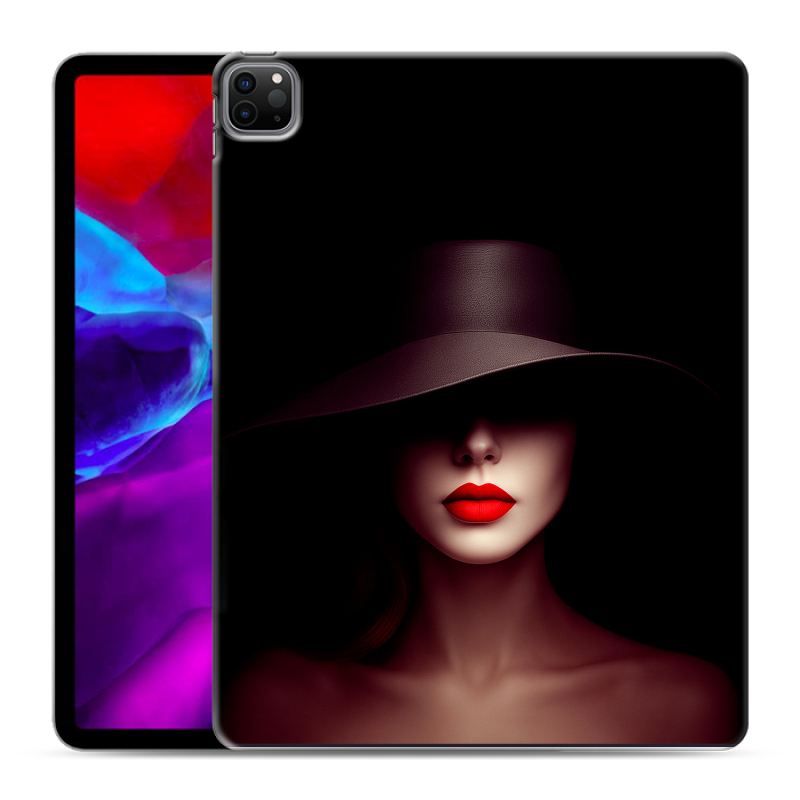 Силиконовый чехол на Ipad Pro 12.9 (2020) с принтом Девушка в шляпе Силиконовый чехол на Ipad Pro 12.9 (2020) с принтом Девушка в шляпе