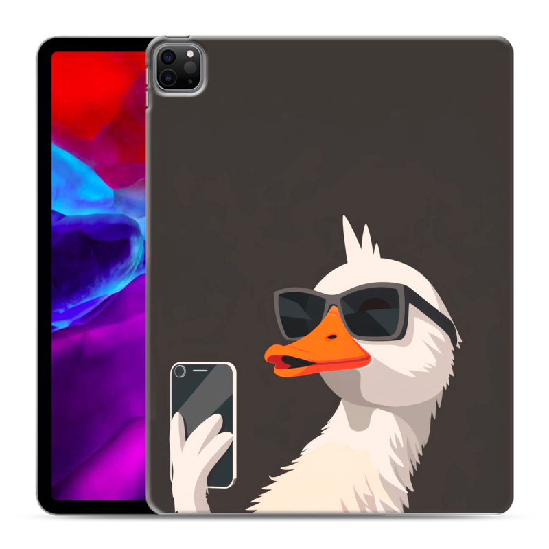 Силиконовый чехол на Ipad Pro 12.9 (2020) с принтом утка в очках Силиконовый чехол на Ipad Pro 12.9 (2020) с принтом утка в очках