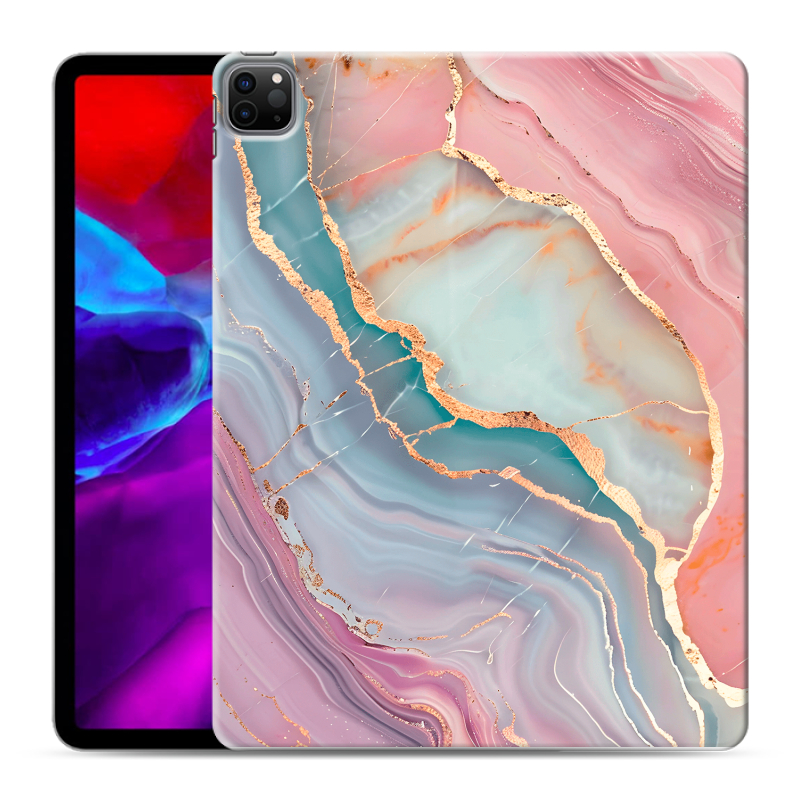 Силиконовый чехол на планшета Ipad Pro 12.9 (2020) с принтом розовый мрамор Силиконовый чехол на планшета Ipad Pro 12.9 (2020) с принтом розовый мрамор