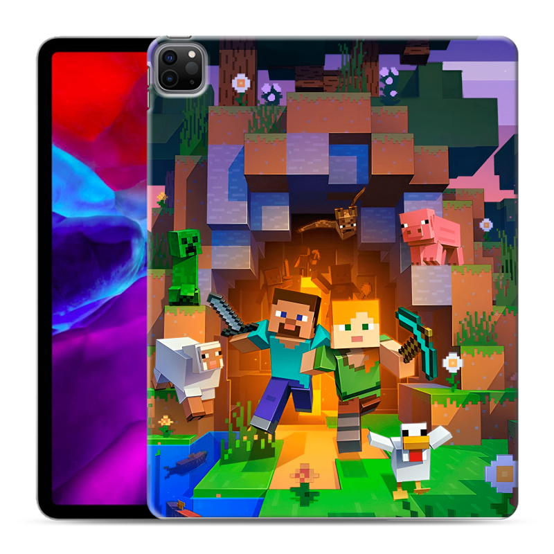 Силиконовый чехол на Ipad Pro 12.9 (2020) с принтом Майнкрафт Minecraft Силиконовый чехол на Ipad Pro 12.9 (2020) с принтом Майнкрафт Minecraft