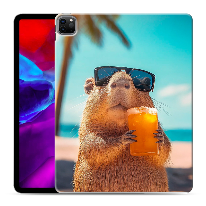 Силиконовый чехол на планшета Ipad Pro 12.9 (2020) с принтом Капибара Силиконовый чехол на планшета Ipad Pro 12.9 (2020) с принтом Капибара