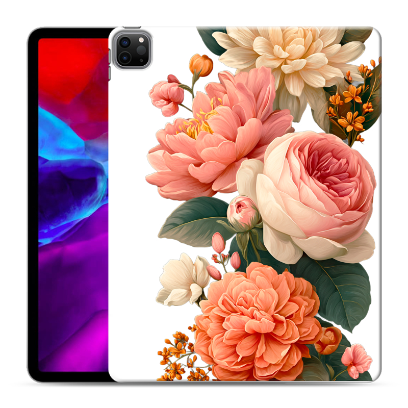 Силиконовый чехол на Ipad Pro 12.9 (2020) с принтом цветы Силиконовый чехол на Ipad Pro 12.9 (2020) с принтом цветы