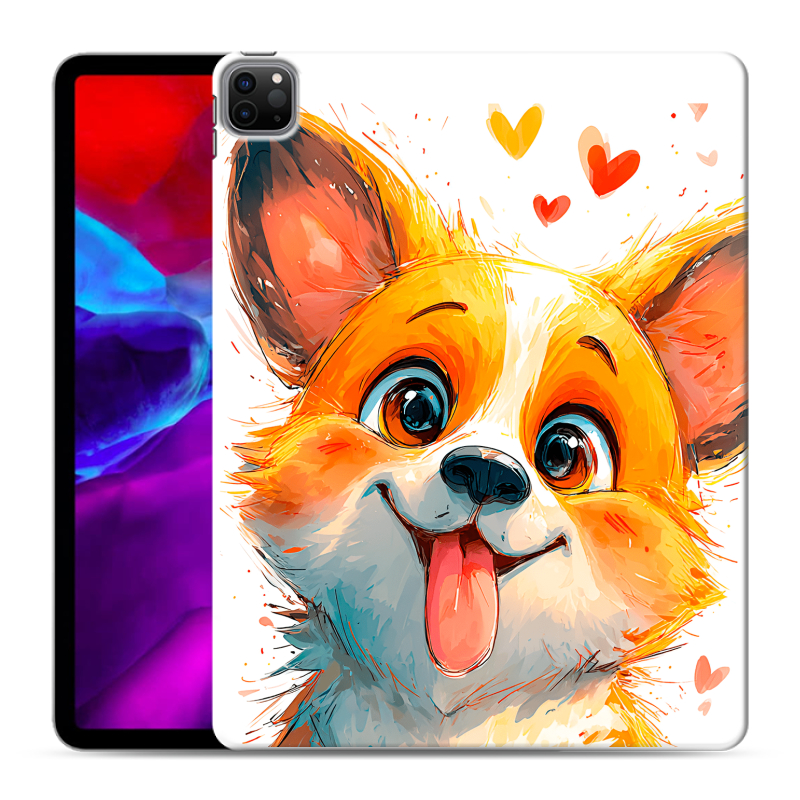Силиконовый чехол на Ipad Pro 12.9 (2020) с принтом корги Силиконовый чехол на Ipad Pro 12.9 (2020) с принтом корги