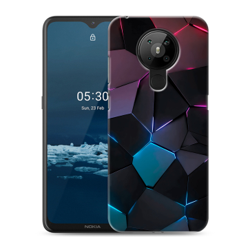 Силиконовый чехол на Nokia 5.3 с принтом Геометрия неона