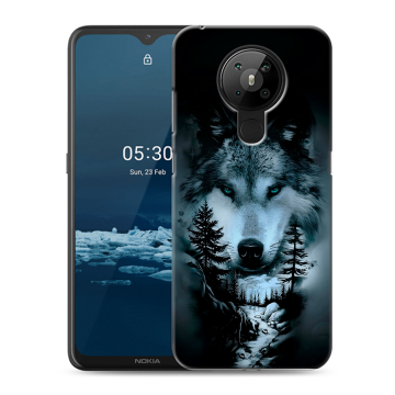 Силиконовый чехол на Nokia 5.3 с принтом Лесной волк