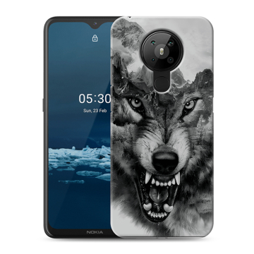 Силиконовый чехол на Nokia 5.3 с принтом Волк