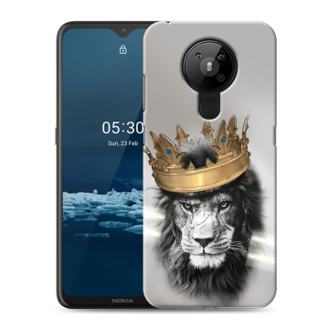 Силиконовый чехол на Nokia 5.3 с принтом Лев с короной